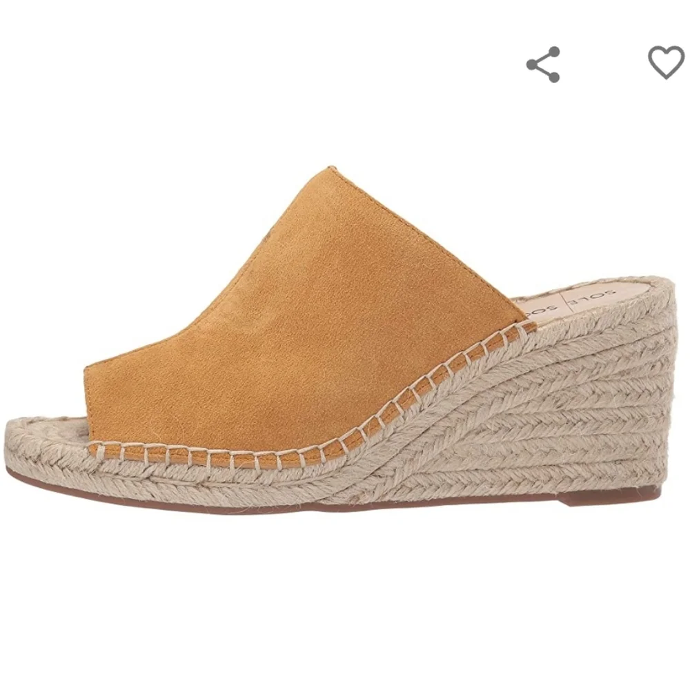 Sole Society Caleena Wedge Espadrille Camel Size 7.5 Boho Resortwear Summer